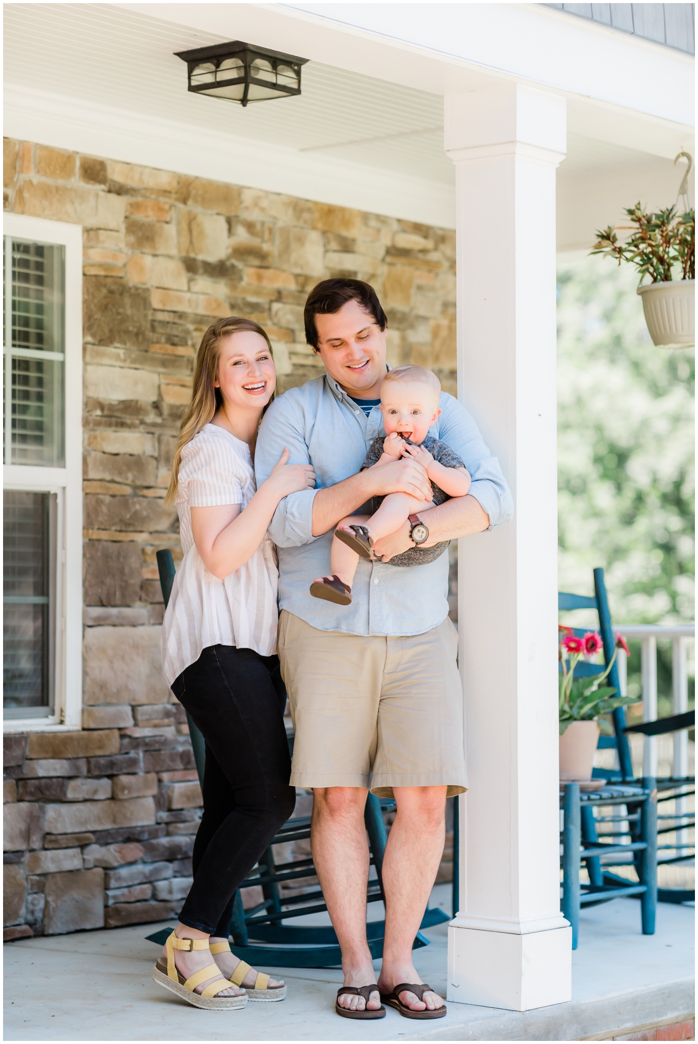 front porch session of the bibb family with alyssa rachelle photography in chattanooga, tennessee