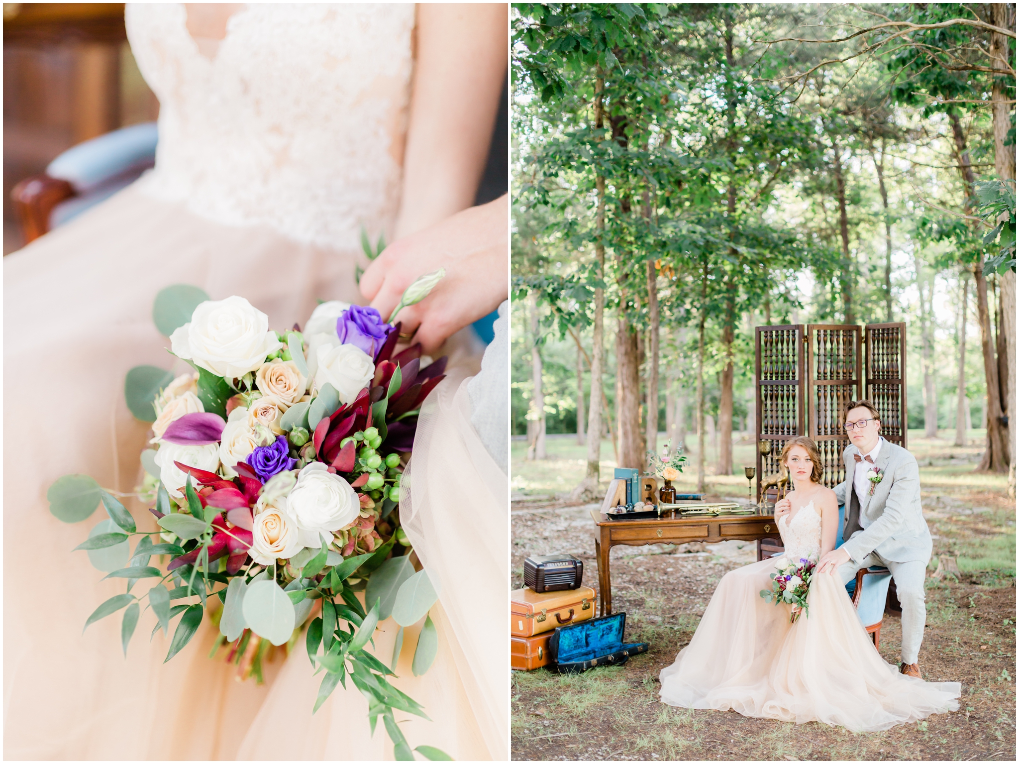 wedding photo opportunity by red roof farm vintage rentals