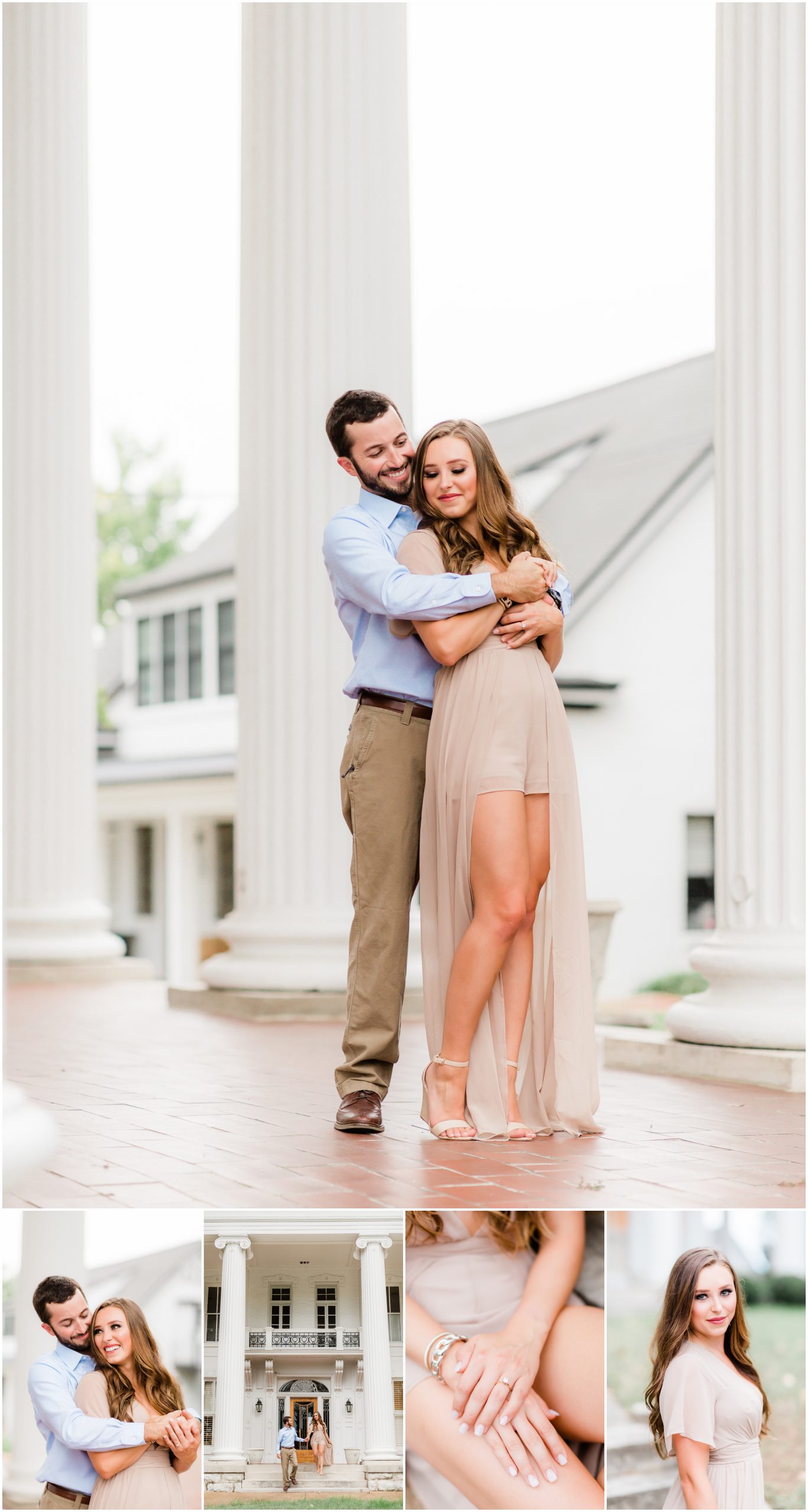 haley settles and blaine booker engagement session with alyssa rachelle photography at old southern church