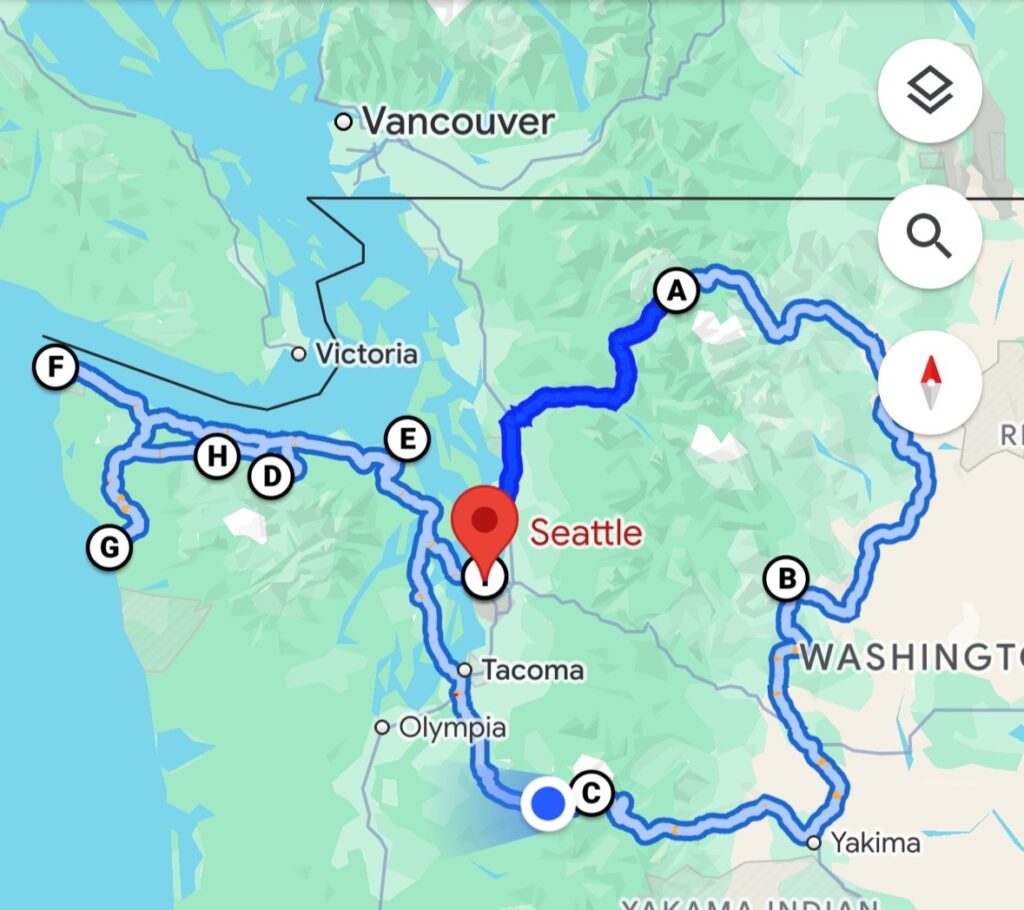 seven day pacific northwest itinerary route