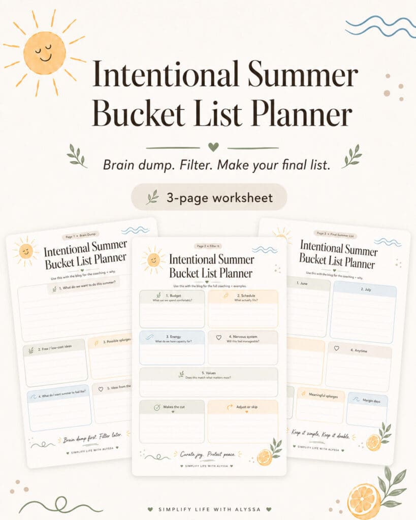 how to plan an intentional summer as an intentional mom in slow motherhood